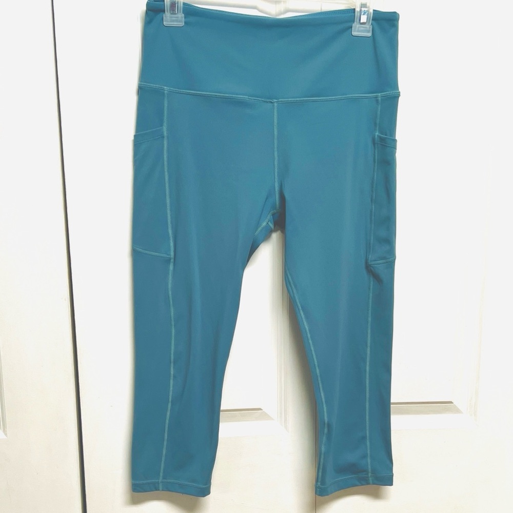 Steppe Slate Blue Yoga Workout Pants & Side Pockets size M